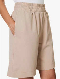 Weekend Max Mara Zoraide Regular-fit Mid-rise Stretch-jersey Shorts -Whistles Shop R04151226 BEIGE ALT04