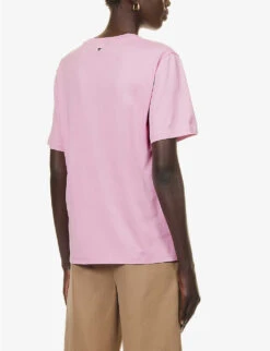 Weekend Max Mara Denaro Graphic-print Cotton-jersey T-shirt -Whistles Shop R04151228 PINK ALT03