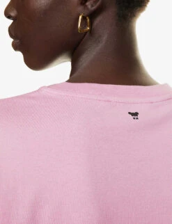 Weekend Max Mara Denaro Graphic-print Cotton-jersey T-shirt -Whistles Shop R04151228 PINK ALT04