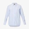 ME AND EM Stripe-pattern Boyfriend-fit Cotton Shirt -Whistles Shop R04151520 BLUEWHITE M