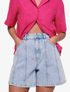 Heath Organic-cotton Shorts -Whistles Shop R04151535 LIGHTWASH ALT02