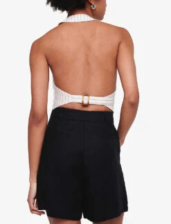 Fidel Tabbed Linen Shorts -Whistles Shop R04151537 BLACK ALT03