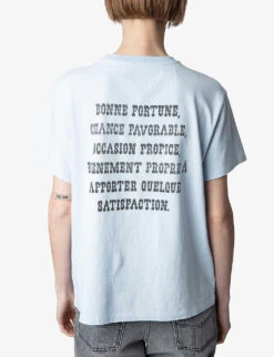 Zadig & Voltaire Omma Core Cho-print Cotton T-shirt -Whistles Shop R04151987 CIEL ALT03