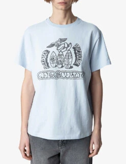 Zadig & Voltaire Omma Core Cho-print Cotton T-shirt -Whistles Shop R04151987 CIEL ALT04