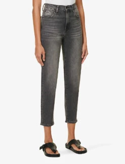7 For All Mankind Malia Luxe Vintage Tapered High-rise Stretch-denim Jeans -Whistles Shop R04152117 LUXEVINTAGECOURAGE ALT02