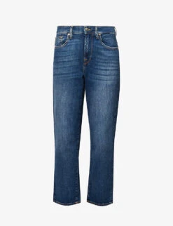 7 For All Mankind The Modern Straight-leg Mid-rise Stretch-denim Jeans