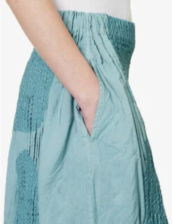 Issey Miyake Imprint Ribbed Rayon-blend Midi Skirt -Whistles Shop R04152501 LIGHTBLUE ALT04