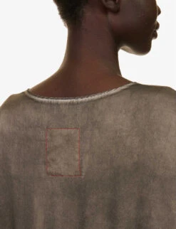 Agnus Gathered Flared-hem Silk Midi Dress -Whistles Shop R04152534 GREYBROWN ALT04