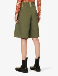 Ganni Mid-rise Belted Woven Shorts -Whistles Shop R04152894 KALAMATA ALT03