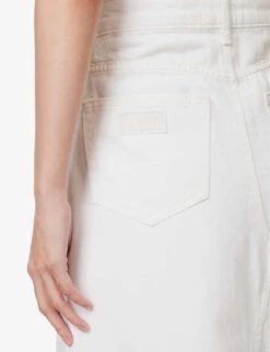 Ganni Mid-rise Logo-appliqué Organic-denim Maxi Skirt -Whistles Shop R04152903 BRIGHTWHITE ALT04