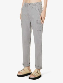 Paige Drew Mid-rise Straight-leg Regular-fit Stretch-woven Trousers -Whistles Shop R04153190 VINTAGEGREYHAZE ALT02