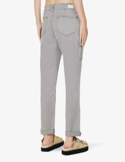 Paige Drew Mid-rise Straight-leg Regular-fit Stretch-woven Trousers -Whistles Shop R04153190 VINTAGEGREYHAZE ALT03