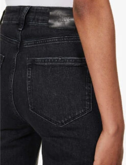 Paige Stella Belt-loop High-rise Straight-leg Cotton-blend Jeans -Whistles Shop R04153206 JETSTREAMDISTRESSED ALT05