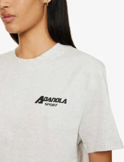 Outline Logo-print Cotton-jersey T-shirt -Whistles Shop R04153493 GREYMELANGE ALT04