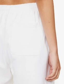 Sweat High-rise Logo-print Cotton-jersey Shorts -Whistles Shop R04153530 WHITE ALT04