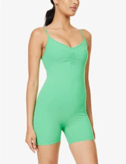 Ultimate Ruched-front Stretch-woven Playsuit 9 Ultimate Ruched-front Stretch-woven Playsuit -Whistles Shop R04153646 KELLYGREEN ALT02