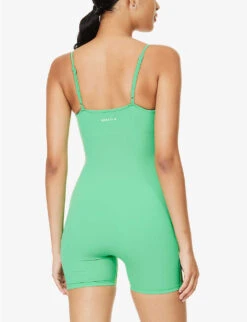 Ultimate Ruched-front Stretch-woven Playsuit 10 Ultimate Ruched-front Stretch-woven Playsuit -Whistles Shop R04153646 KELLYGREEN ALT03