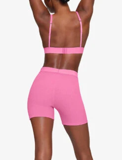 Ribbed Brand-patch Stretch-cotton Shorts -Whistles Shop R04153780 PINK ALT03