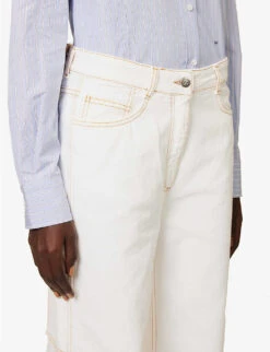 Salma Straight-leg Mid-rise Organic-cotton Denim Jeans -Whistles Shop R04155204 WHITE ALT04