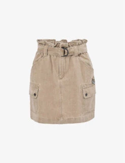 Ikks Cargo-pocket Cotton Mini Skirt