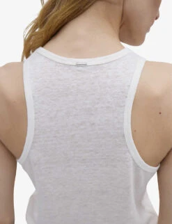 Ikks Sleeveless Round-neck Linen T-shirt -Whistles Shop R04156330 ECRU ALT03