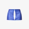 Colour-block Darted Faux-leather Mini Skirt -Whistles Shop R04158081 BLUE M
