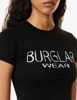 Burglar Baby Graphic-print Stretch-woven T-shirt -Whistles Shop R04158089 BLACK ALT04