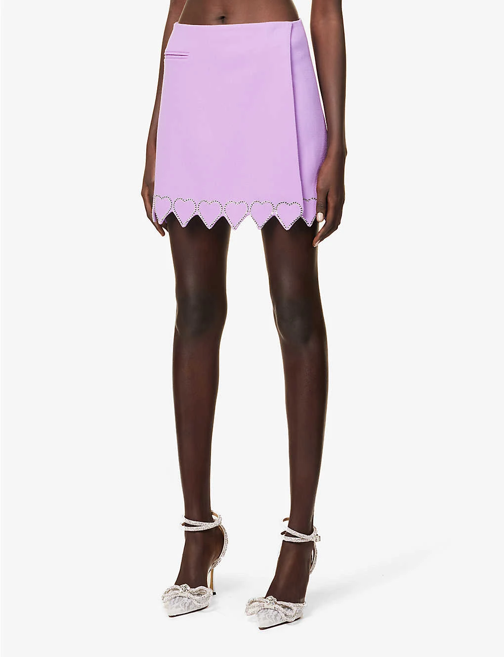 Heart Crystal-embellished Wool Mini Skirt 5 Heart Crystal-embellished Wool Mini Skirt - Image 3