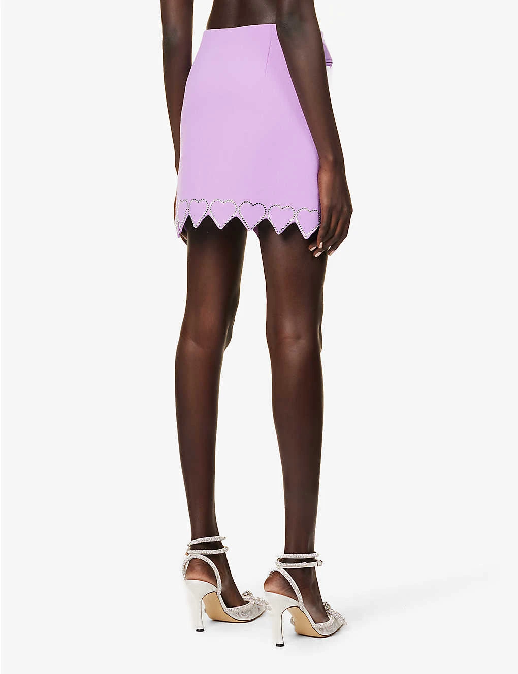 Heart Crystal-embellished Wool Mini Skirt 6 Heart Crystal-embellished Wool Mini Skirt - Image 4