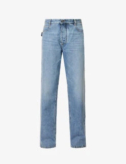 Bottega Veneta Stitched-pocket Wide-leg Mid-rise Jeans