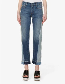STELLA MCCARTNEY Logo-embroidered Straight-leg Mid-rise Jeans -Whistles Shop R04160796 DOUBLEBLUETONE ALT02