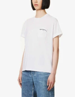 STELLA MCCARTNEY Embroidered Logo Cotton T-shirt -Whistles Shop R04160800 PUREWHITE ALT02