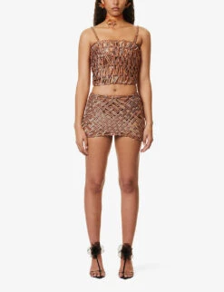 Cut-out Slim-fit Stretch-woven Mini Skirt -Whistles Shop R04161505 SOIL ALT01