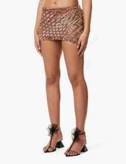 Cut-out Slim-fit Stretch-woven Mini Skirt -Whistles Shop R04161505 SOIL ALT02