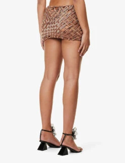 Cut-out Slim-fit Stretch-woven Mini Skirt -Whistles Shop R04161505 SOIL ALT03