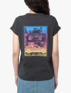 Zadig & Voltaire Anya Moon Logo-print Cotton T-shirt -Whistles Shop R04164057 CARBONE ALT03