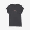 Zadig & Voltaire Anya Moon Logo-print Cotton T-shirt -Whistles Shop R04164057 CARBONE M