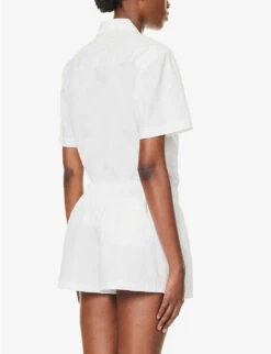 Core High-rise Cotton-poplin Pyjama Shorts -Whistles Shop R04164429 OPTICWHITE ALT02