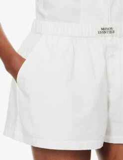 Core High-rise Cotton-poplin Pyjama Shorts -Whistles Shop R04164429 OPTICWHITE ALT03