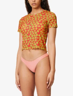 It's Now Cool Floral-print Short-sleeved Mesh T-shirt -Whistles Shop R04165818 SANCHO ALT02