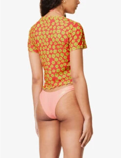 It's Now Cool Floral-print Short-sleeved Mesh T-shirt -Whistles Shop R04165818 SANCHO ALT03