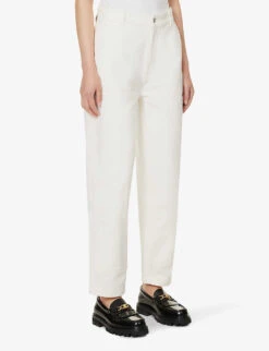 Worker Tapered-leg Mid-rise Jeans -Whistles Shop R04166221 OFFWHITE ALT02