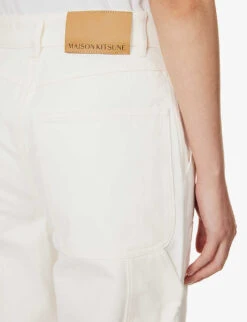 Worker Tapered-leg Mid-rise Jeans -Whistles Shop R04166221 OFFWHITE ALT05