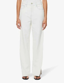 GOOD AMERICAN Good Boy Side-split Relaxed-fit Denim-blend Jeans -Whistles Shop R04166599 INDIGO497 ALT03