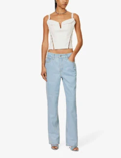 GOOD AMERICAN Good '90s Straight-leg Mi-rise Denim-blend Jeans -Whistles Shop R04166600 INDIGO498 ALT02