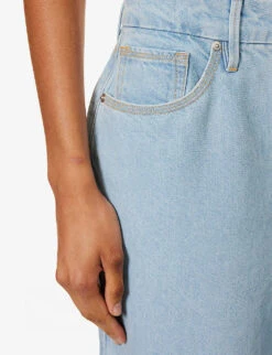 GOOD AMERICAN Good '90s Straight-leg Mi-rise Denim-blend Jeans -Whistles Shop R04166600 INDIGO498 ALT05