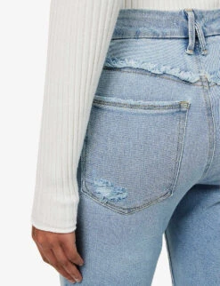 GOOD AMERICAN Good Faded-wash Slim-leg High-rise Recycled Stretch-denim Jeans -Whistles Shop R04166637 INDIGO458 ALT04