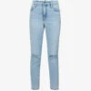 GOOD AMERICAN Good Faded-wash Slim-leg High-rise Recycled Stretch-denim Jeans -Whistles Shop R04166637 INDIGO458 M