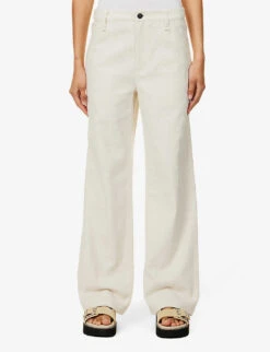 Rag & Bone Baggy Dre Straight-leg Low Rise Jeans -Whistles Shop R04166662 ECRU ALT02