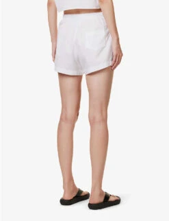Yoko Elasticated-waistband Relaxed-fit Cotton-poplin Boxers -Whistles Shop R04167915 WHITE ALT03